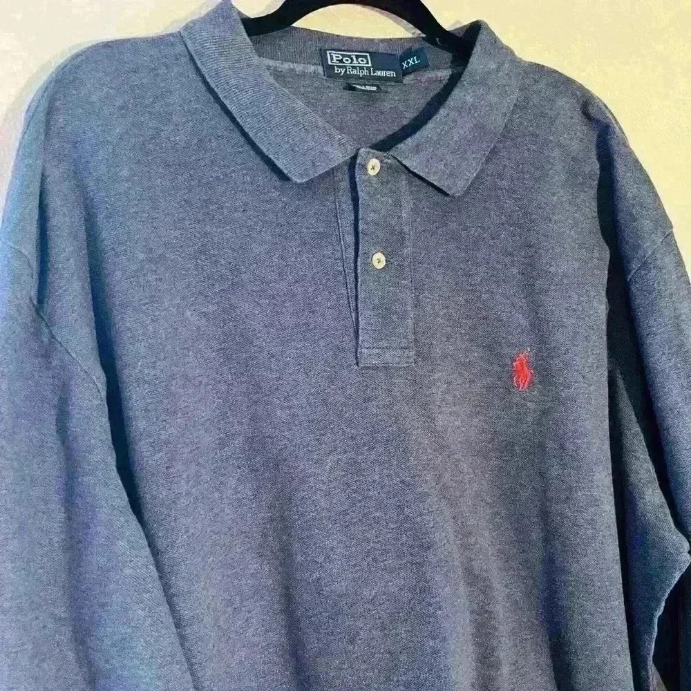 Men’s Ralph Lauren Polo Blue Polo Long Sleeve Shirt Size XXL - Picture 4 of 4